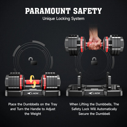 110LB Adjustable Dumbbells with High Quality Tray 15Lb to 55Lb Adjustable Dumbbell for Home Gym Exercise Equipment, ‌‌Christmas Gift